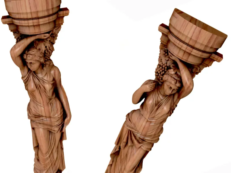 ³ Roman girl (woman) with grapes. 2 models Baluster, pillar