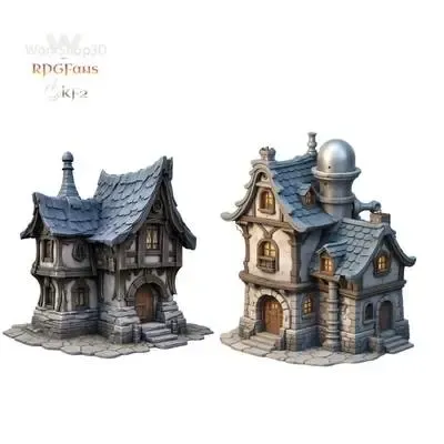 KF2 Narrow Alley Houses - Medieval Fantasy RPG Terrain