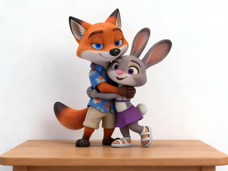 Zootopia Nick Wilde & Judy Hopps Hug Pose