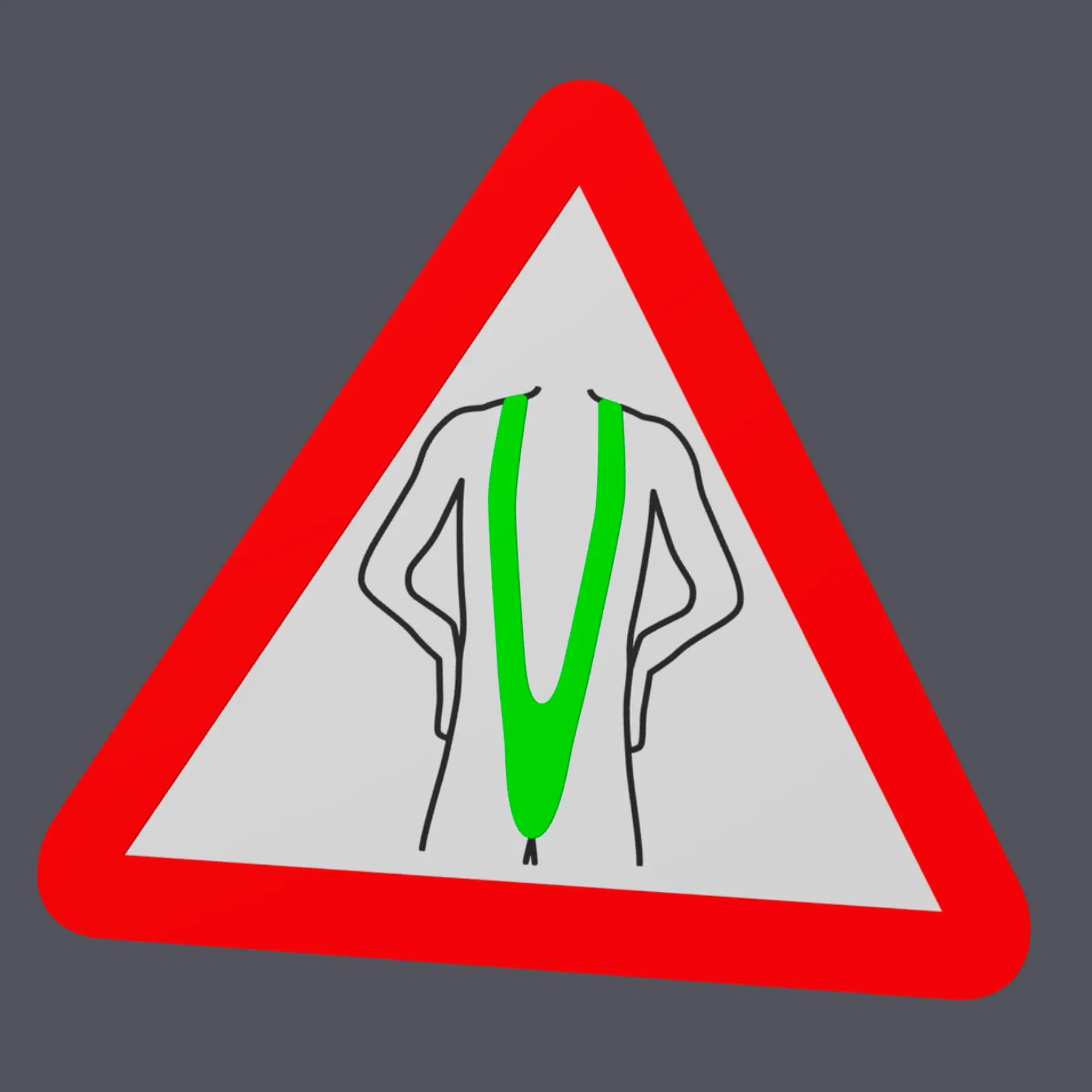 Mankini/Borat Warning/Danger - Traffic Sign - Wall Art