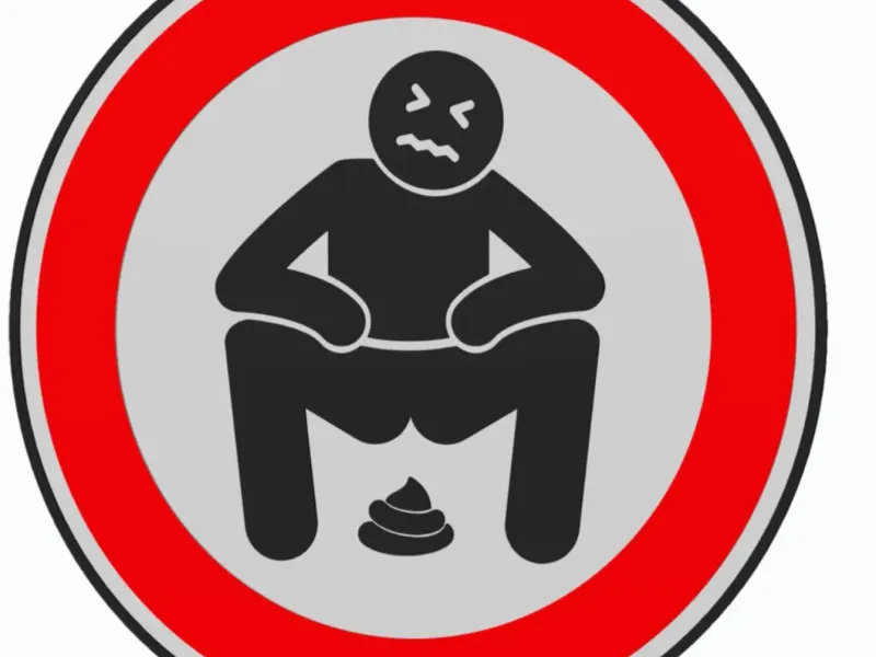 Man Shitting - Traffic Sign Forbidden v1 - Wall Art