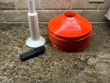 Stackable Sports Training Cone Holder with Vertical Storage.-1