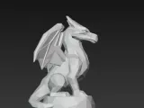 Low Poly Dragon Statue-2