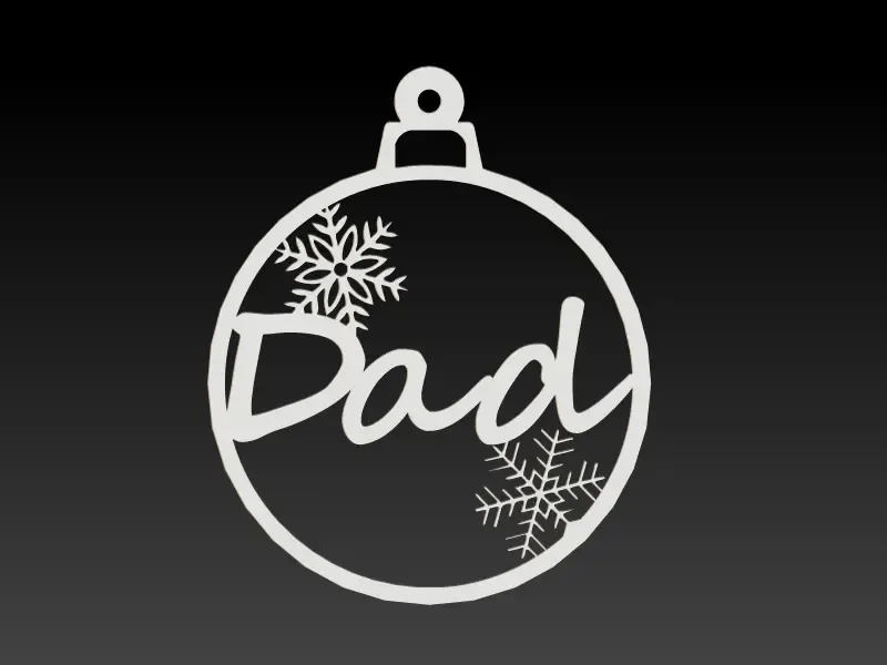 DAD christmas bauble 2d