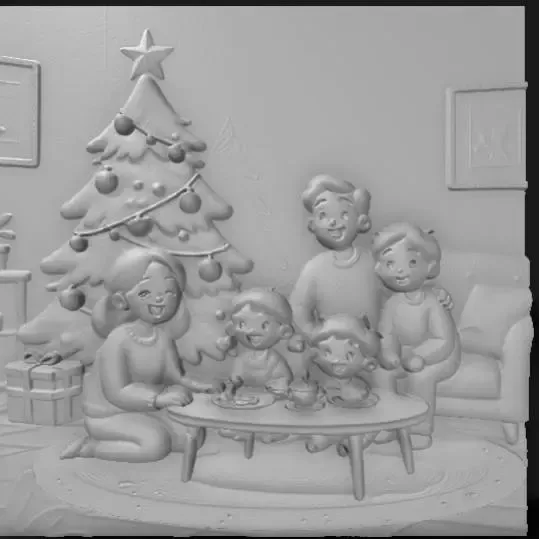 Cozy Christmas with the family cartoon,
