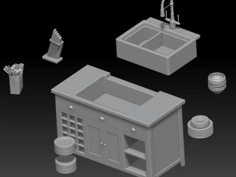 wash dish house props