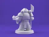 Sci-Fi Heavy Armored Warrior – Chubby Stylized 3D Printable-3