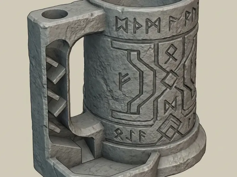 runic stone dice cup