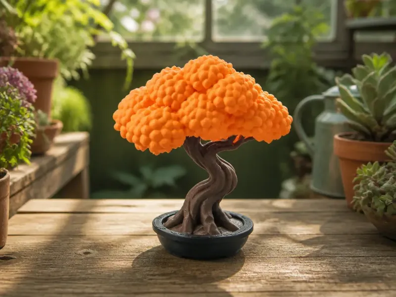 Autumn Bonsai Tree - Miniature Fall Decor Sculpture
