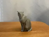 Estatua Low Poly de Gato-2