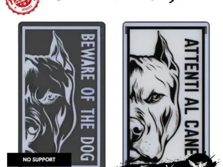 Beware of Dog Sign - Cane Corso English & Italian STL & 3MF File