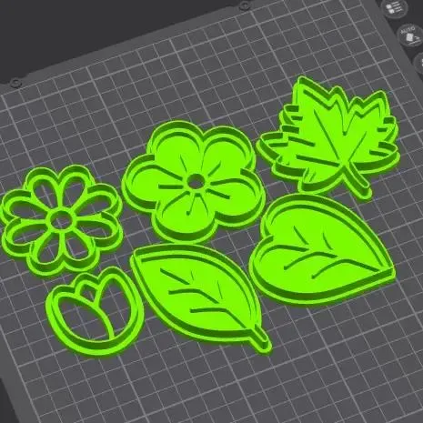 leaves and flowers Cookie Cutter Set – 3D Printable STL