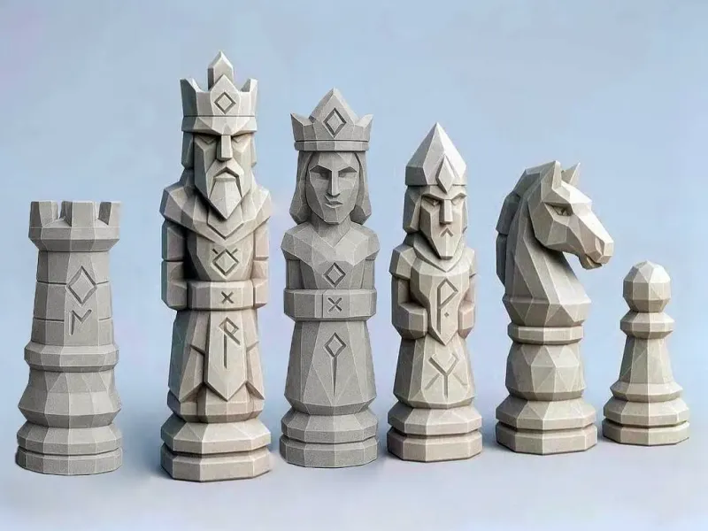 Nordic Totem Chess Set