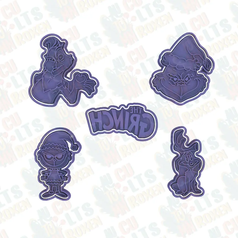 The Grinch cookie cutter set of 5