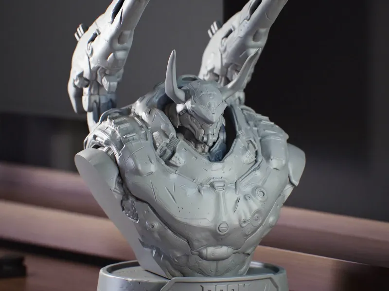 Atlan Mech Bust from Doom The Dark Ages