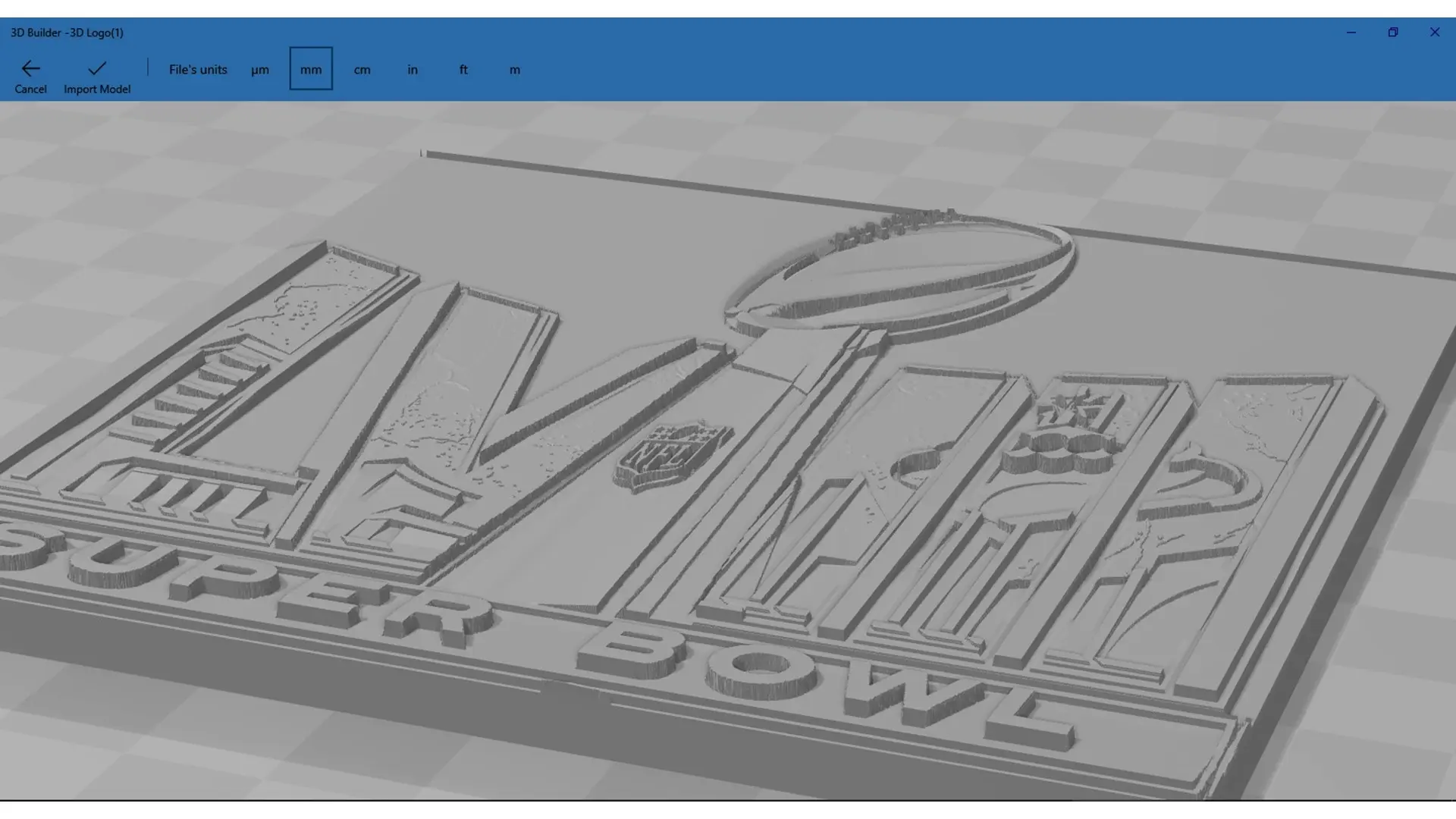 3D Super Bowl LVIII logo