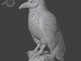 3 in 1 Raven Statue STL Bundle | Gothic Raven on Branch, Rav-6