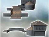 Set of rounded bridge and modern house with a four-sloped ro-3