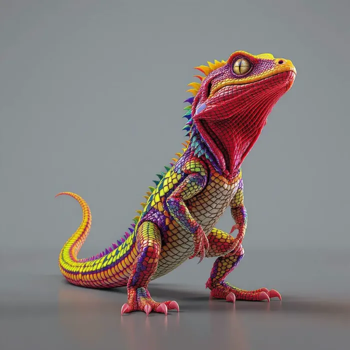 3D Printer Files | 3MF File | Colourful Lizard Articulated Look ...
