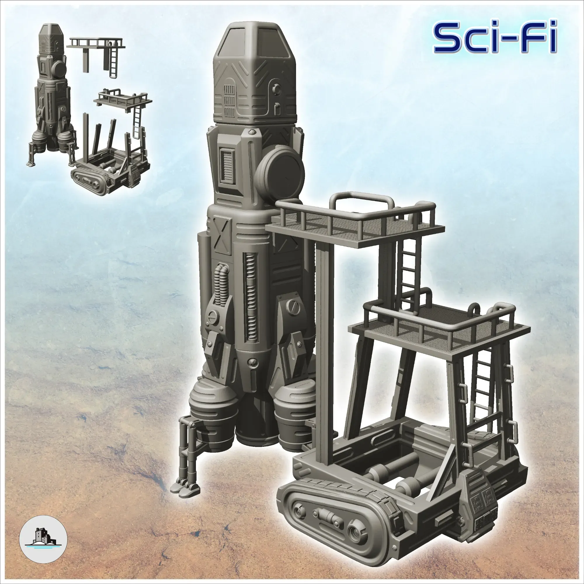 Quadri-reactor rocket - Terrain Scifi Science fiction SF