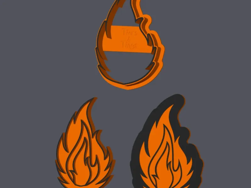Fire - Cookie Cutter with stamp and embosser (3 sizes)