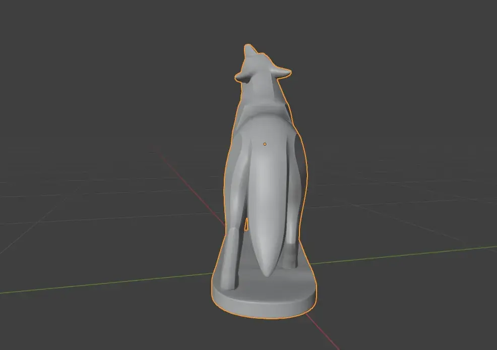 Wolf sculpture minimalist and stylized