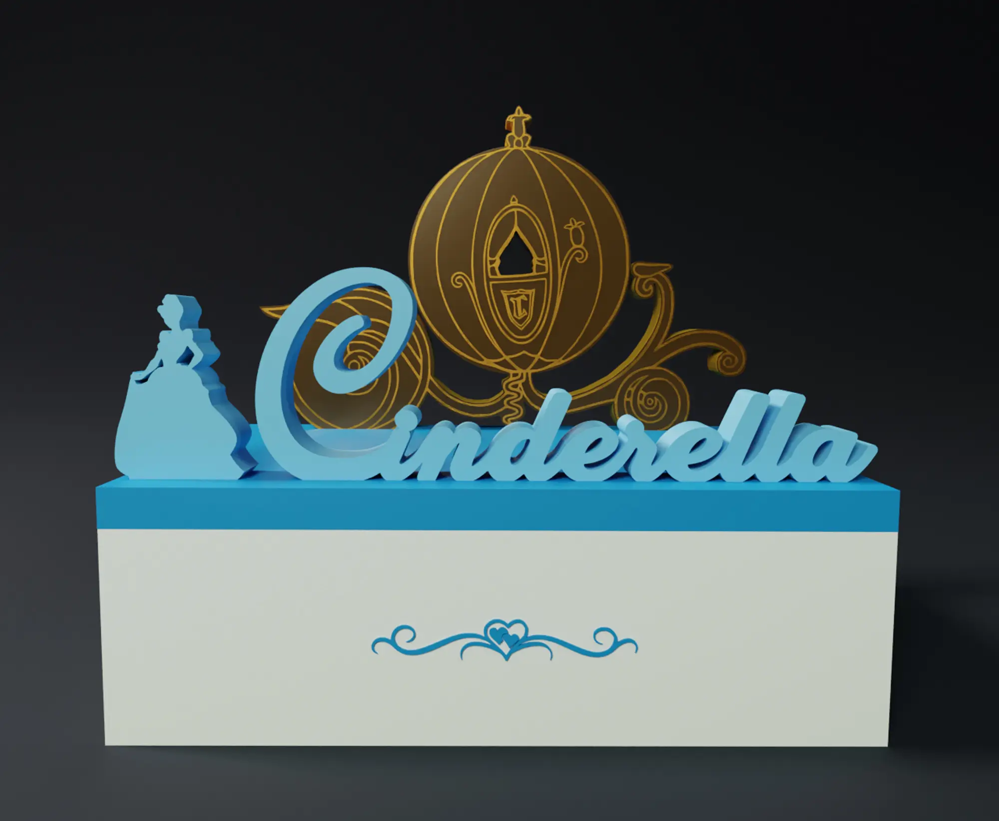 CAIXA PRINCESA CINDERELA DA DISNEY - VERSÃO CARRUAGEM