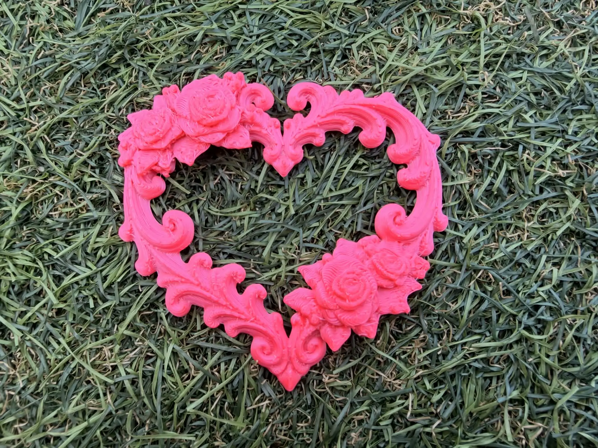 Ornate Cute Heart Frame With Floral Scroll Border