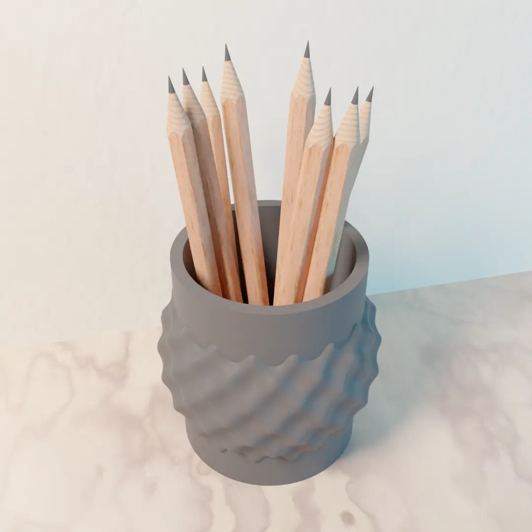 wavy pencil holder