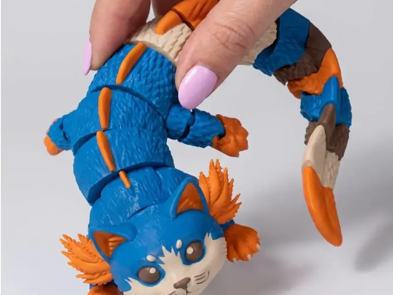 Gato Ajolote Flexible | Tierna Criatura Articulado - Multicolor