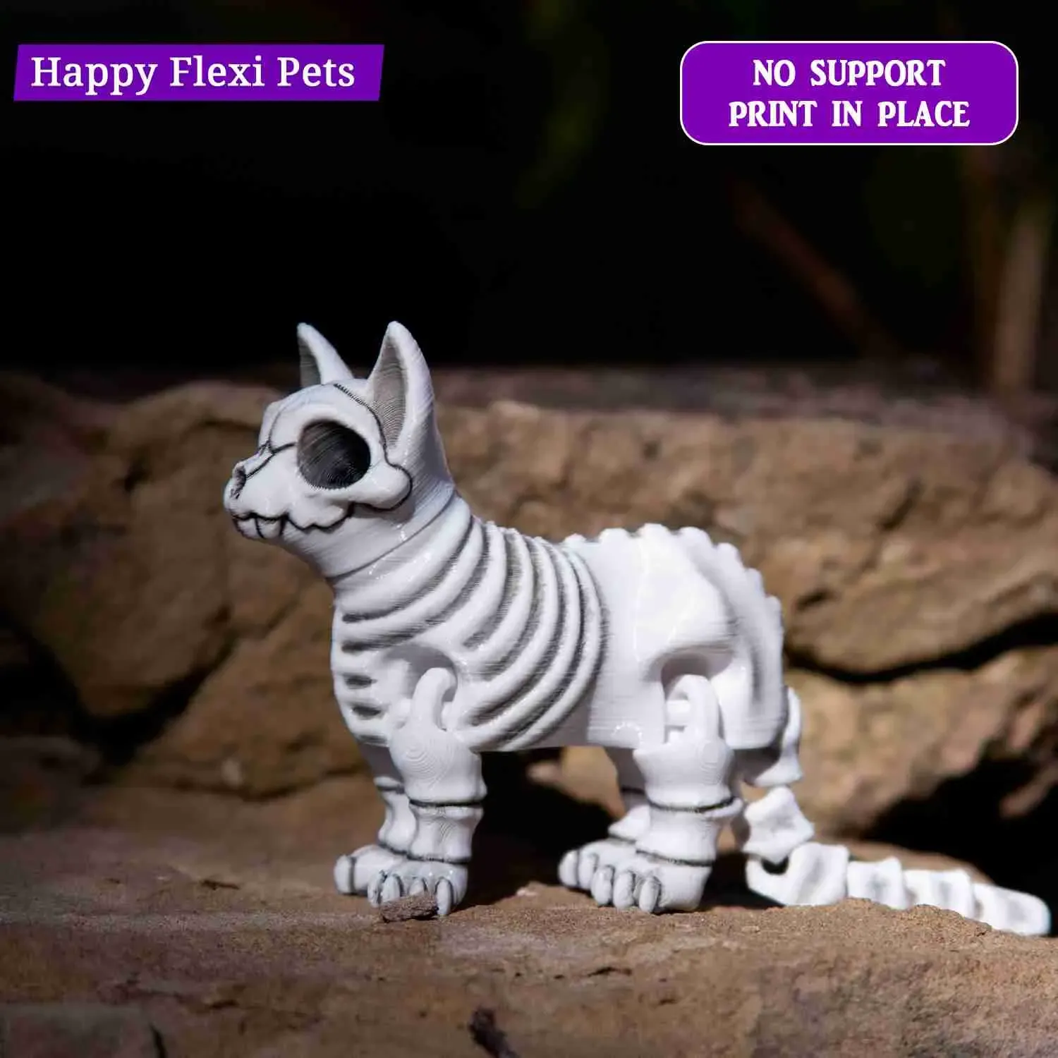 Skeleton cat articulated toy