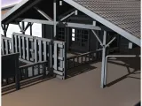 Asian passenger station with large tile building and wooden-6