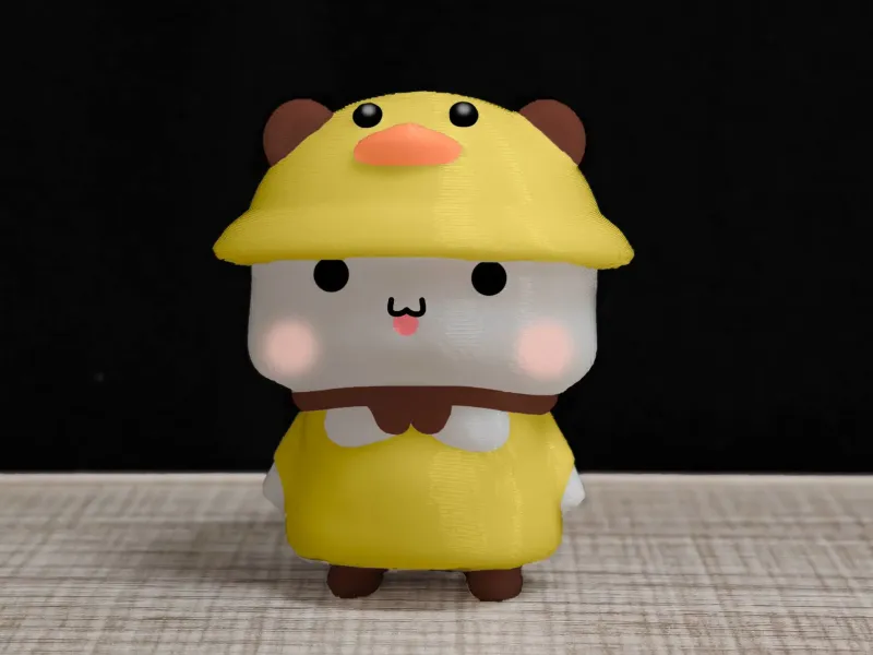 Couple Bear-Little Yellow Duck Fisherman Hat_Yier