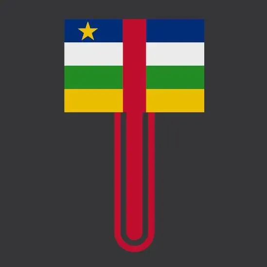 CF -  Central African Republic Flag bookmark