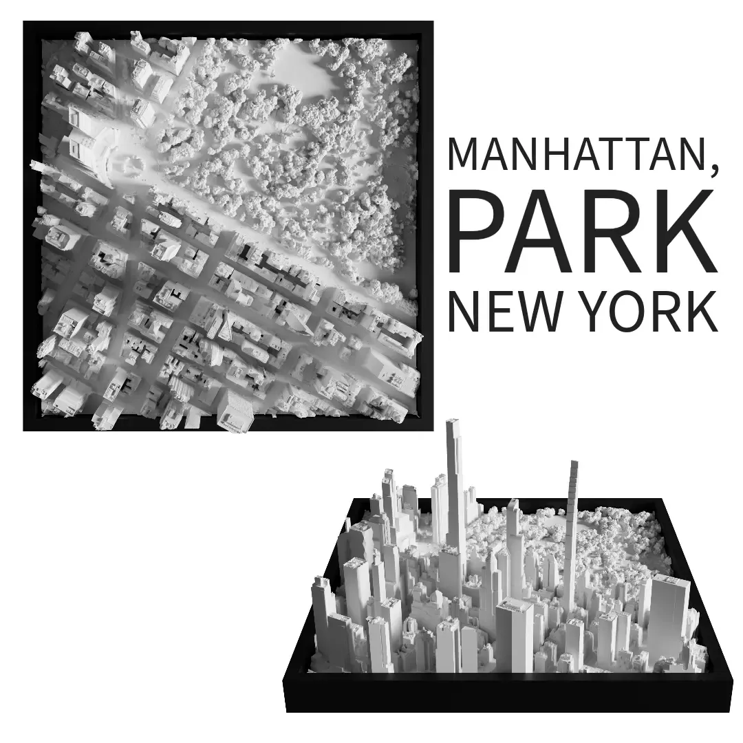 3D MODEL OF PARK, MANHATTAN, NEW YORK