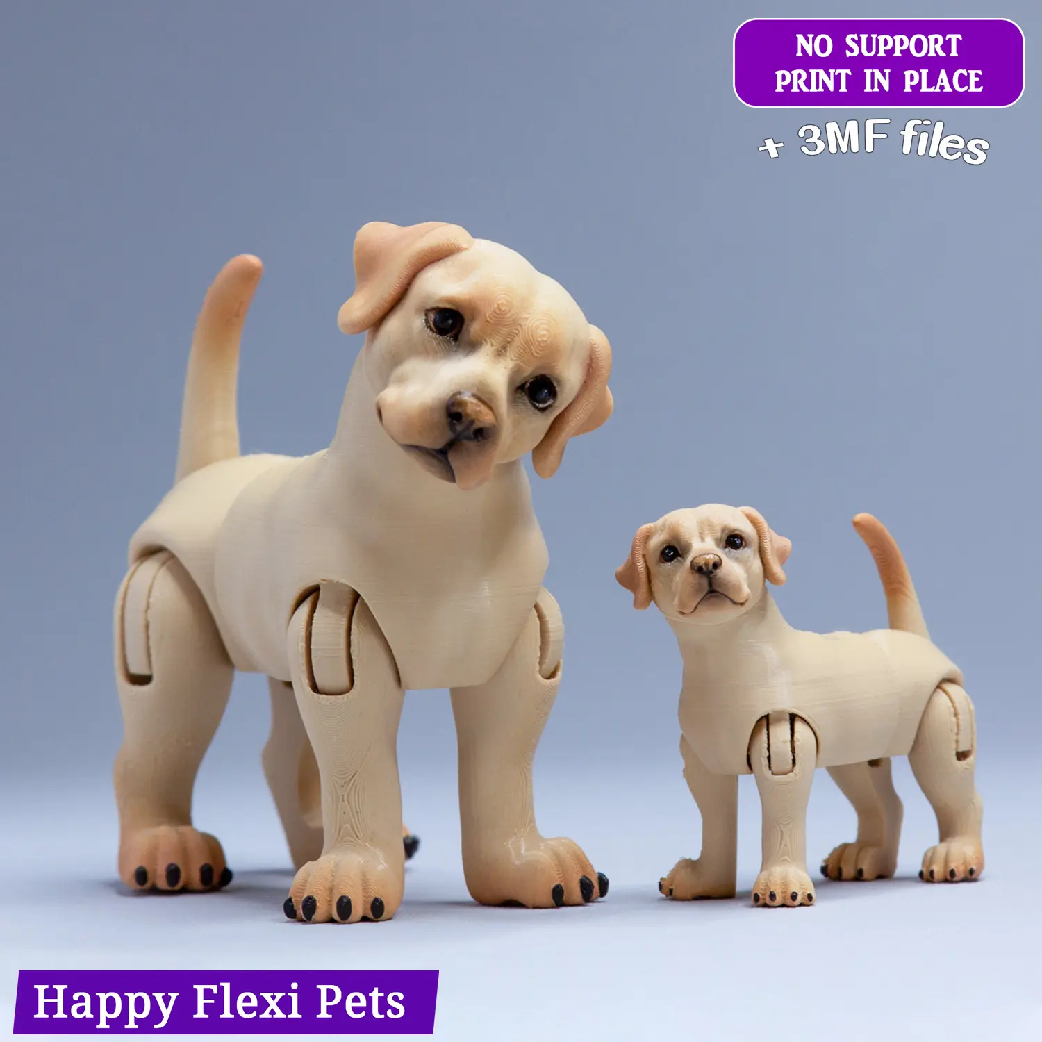 Labrador retriever dog articulated flexi toy (STL & 3MF)
