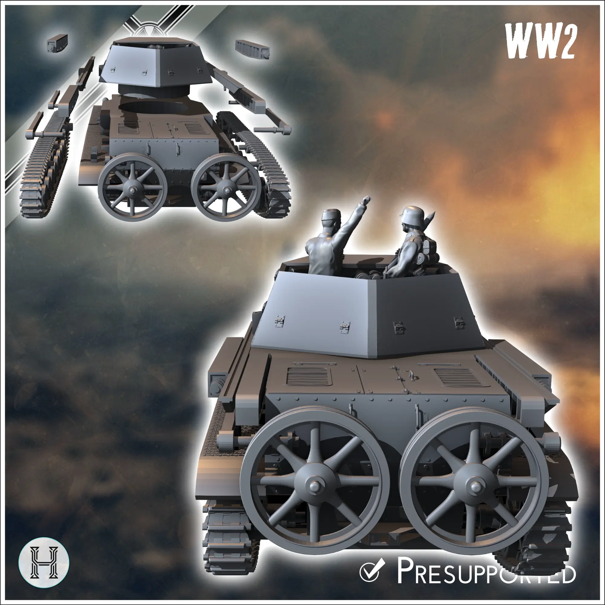 Heuschrecke IVb Grasshopper 10.5cm - miniatures ww2 vehicle
