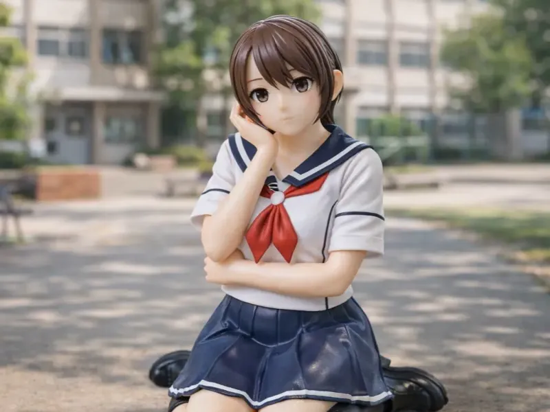 🎀 Kneeling Sailor Schoolgirl Figurine – 120mm Anime Display
