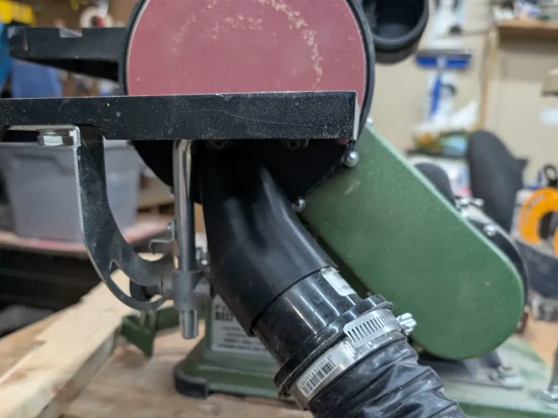 Harbor Freight Schijf- en bandschuurmachine combo stofpoorten