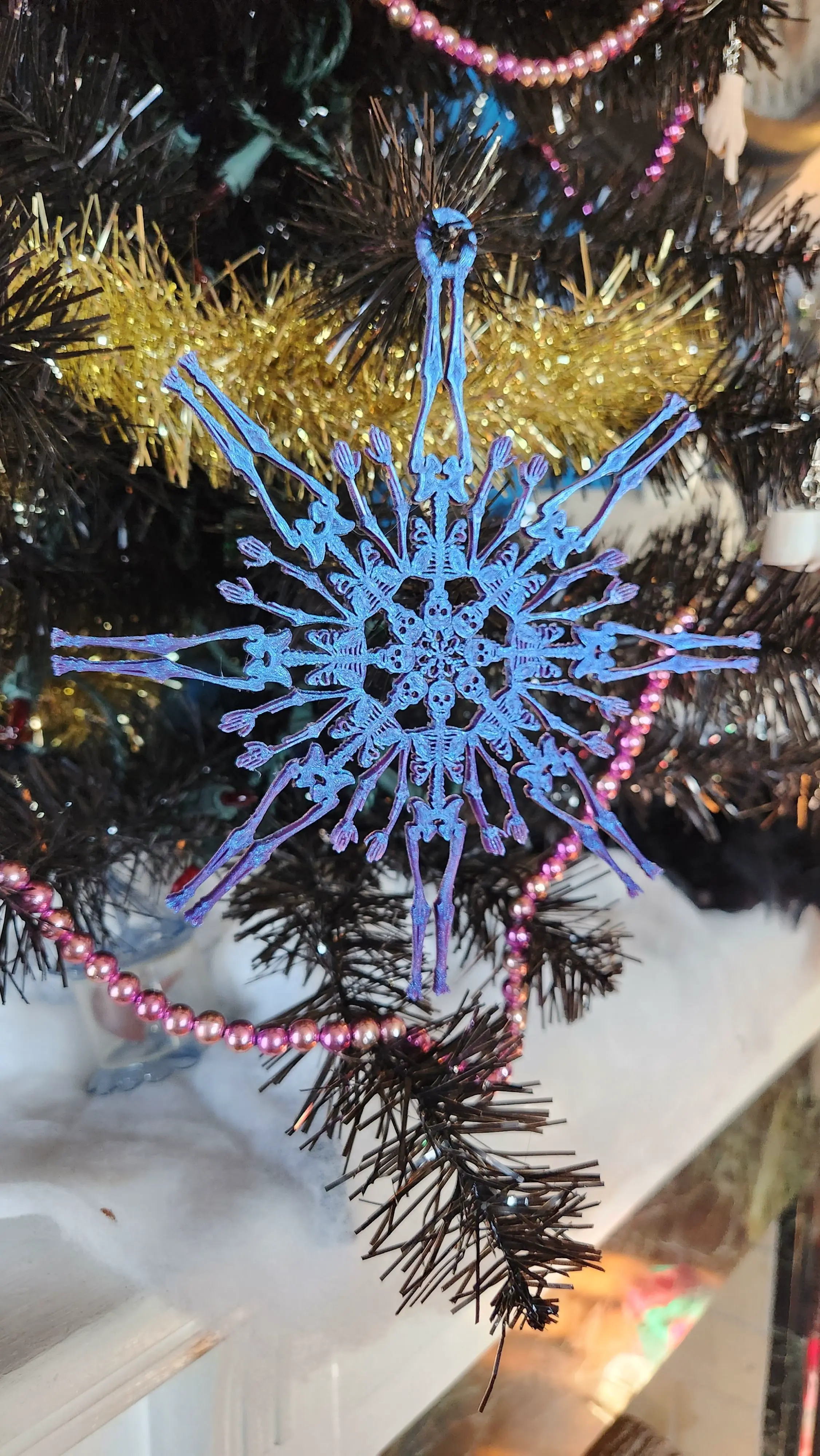3-N-1 SKELETON SNOWFLAKE TREE TOPPER