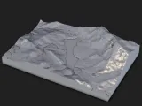 Mountain Lake Valley Terrain Tile – 3D Printable STL-4
