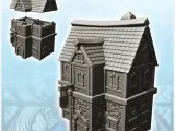 Medieval store with stone base and storey (8) - miniatures w-0