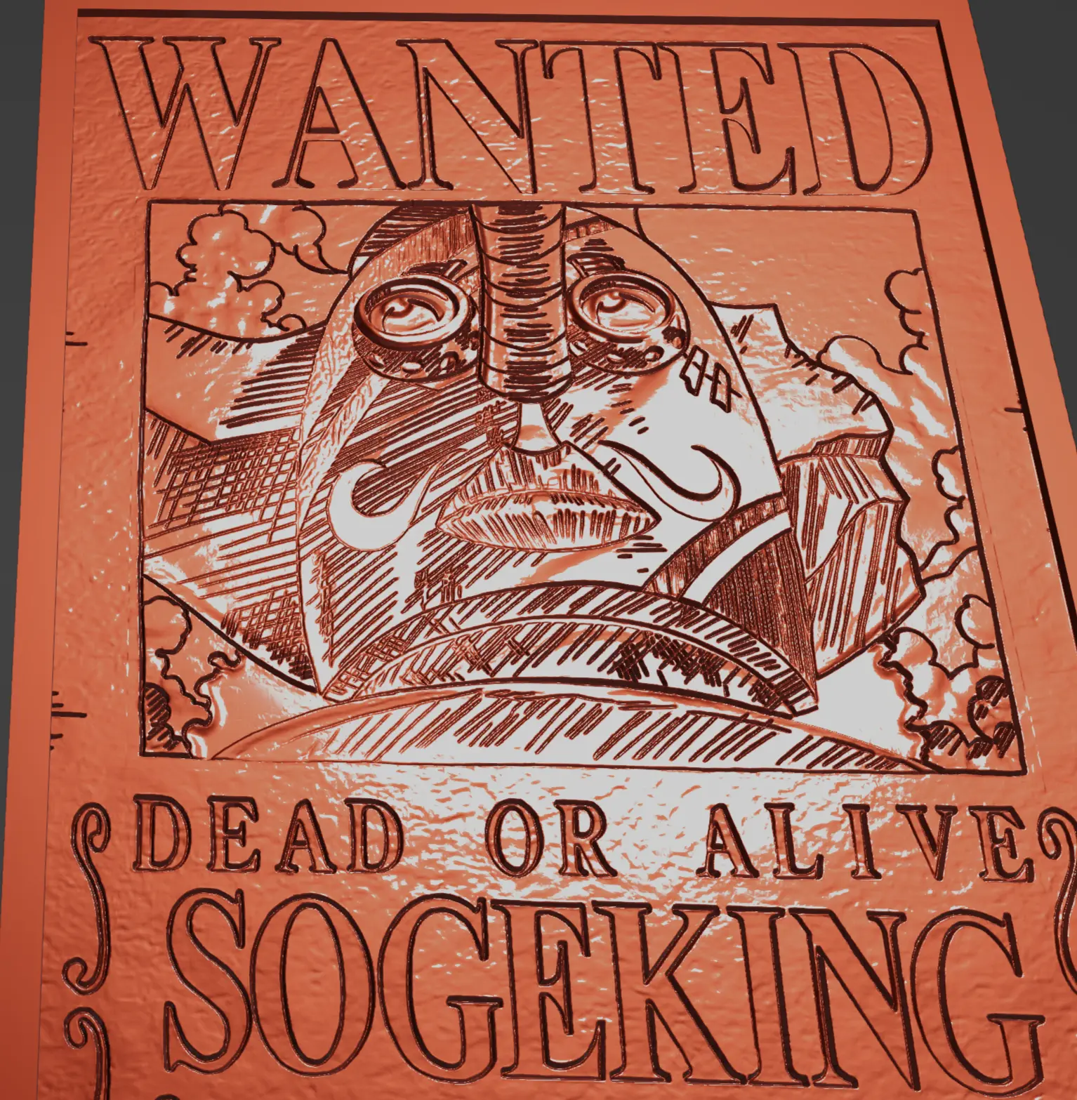 Characters Creatures STL Download Sogeking Wanted Poster One 