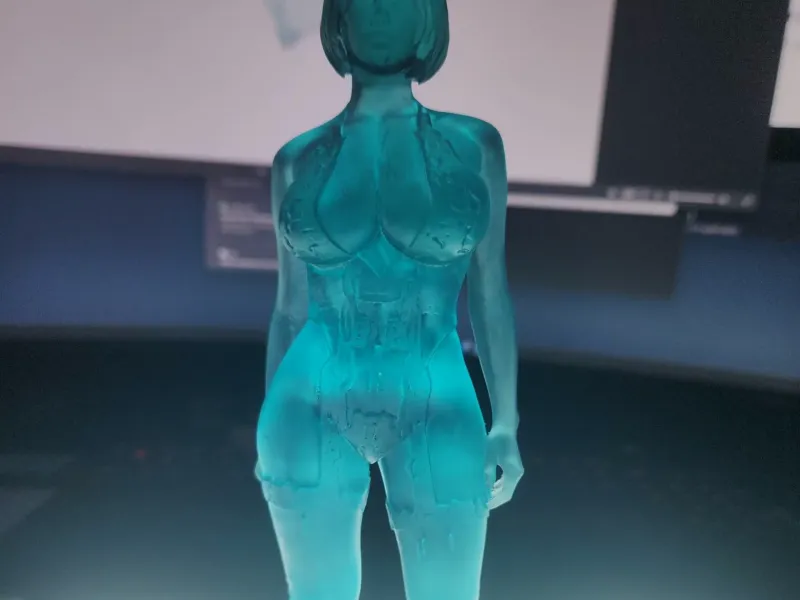 Holographic Cortana – Clear Blue Resin