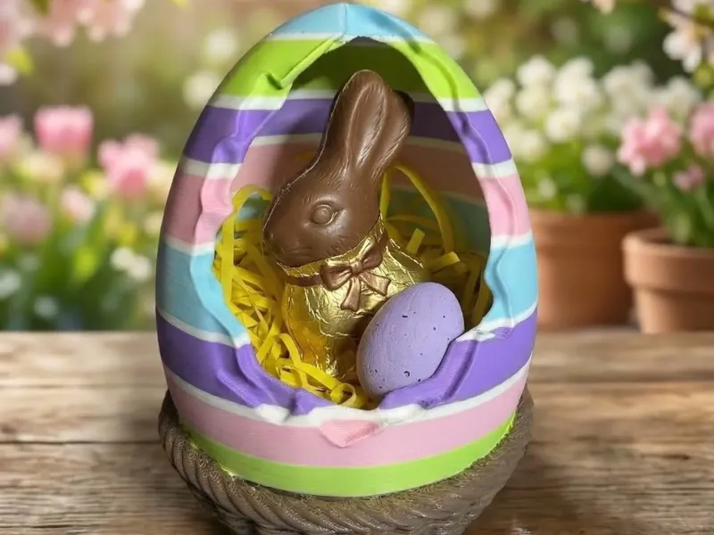 Egg Shaped Easter Egg Basket -Scale to size - Commercial use