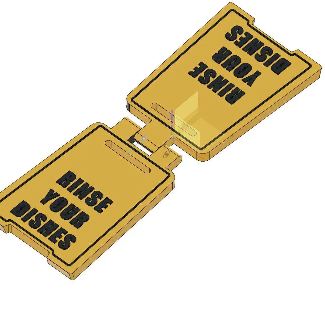 A little sign to remind to rinse dishes