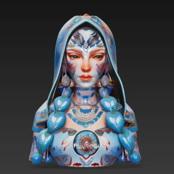 painted blue maiden