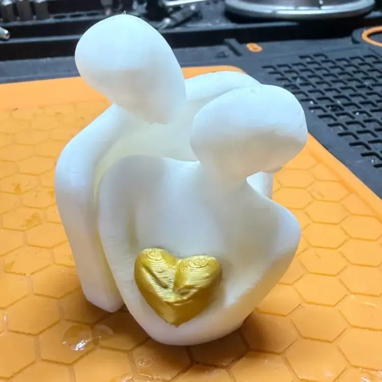 Love Sculpture – Minimalist Embrace with Heart