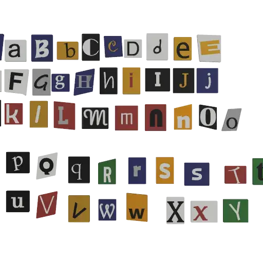 Ransom Note Wandmagnete in Großbuchstaben