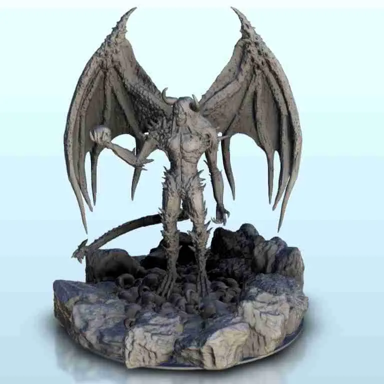 Demone alato con coda - figura dark miniature warhammer